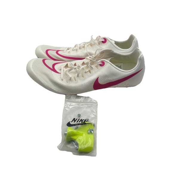 Nike Ja Fly 4 Track and Field Sprinting Spikes‎ White/Pink DR2741-100 Size 12M - Picture 1 of 6